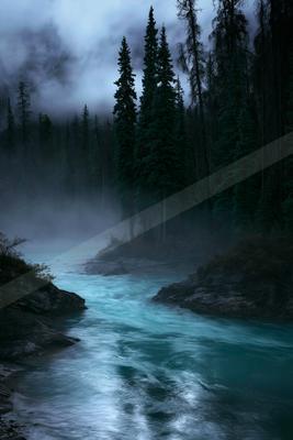 A serene water scene of river.