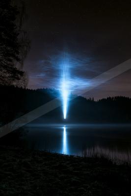 A night long exposure water scene of lake.