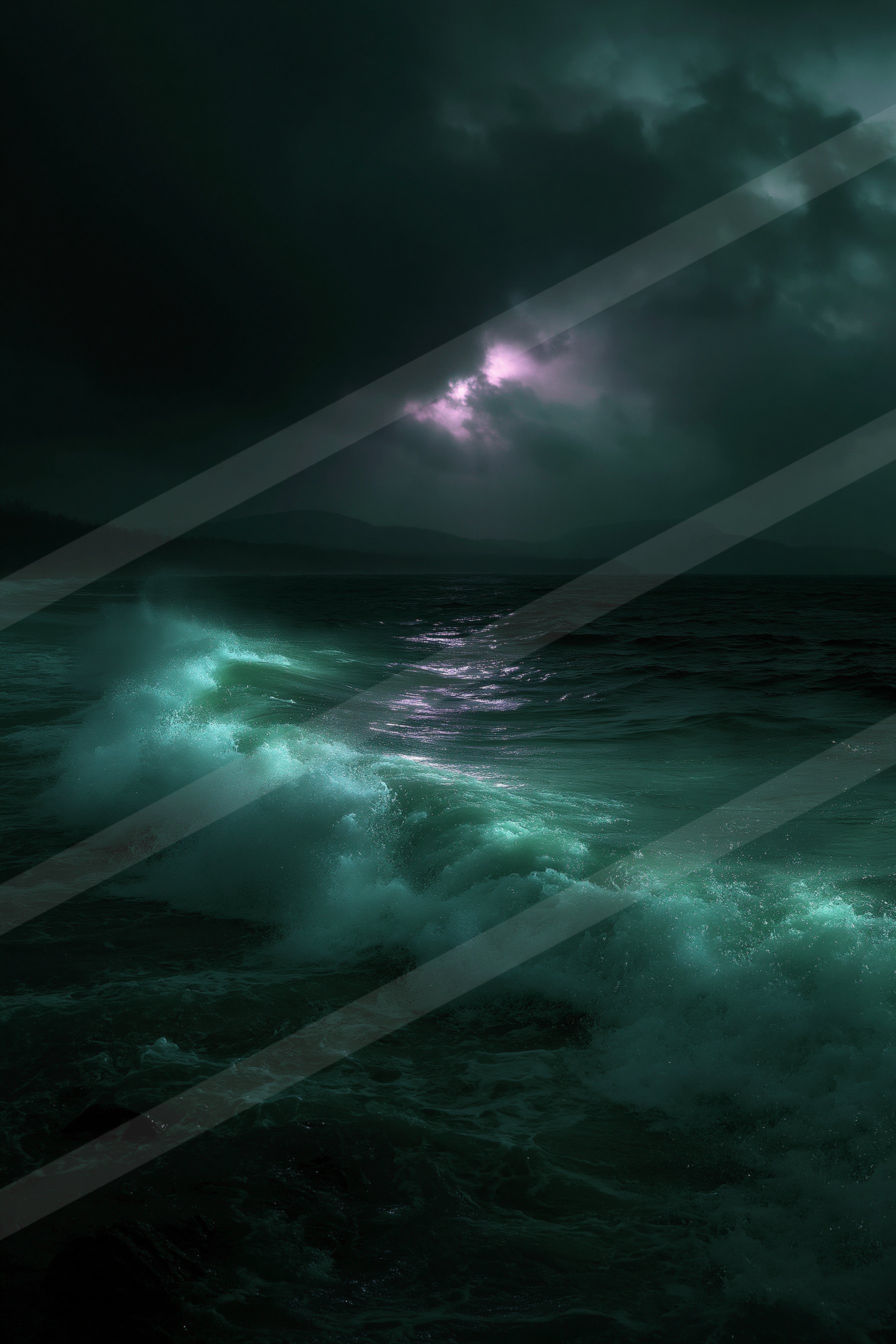 An ethereal water scene of an ocean, ripples.