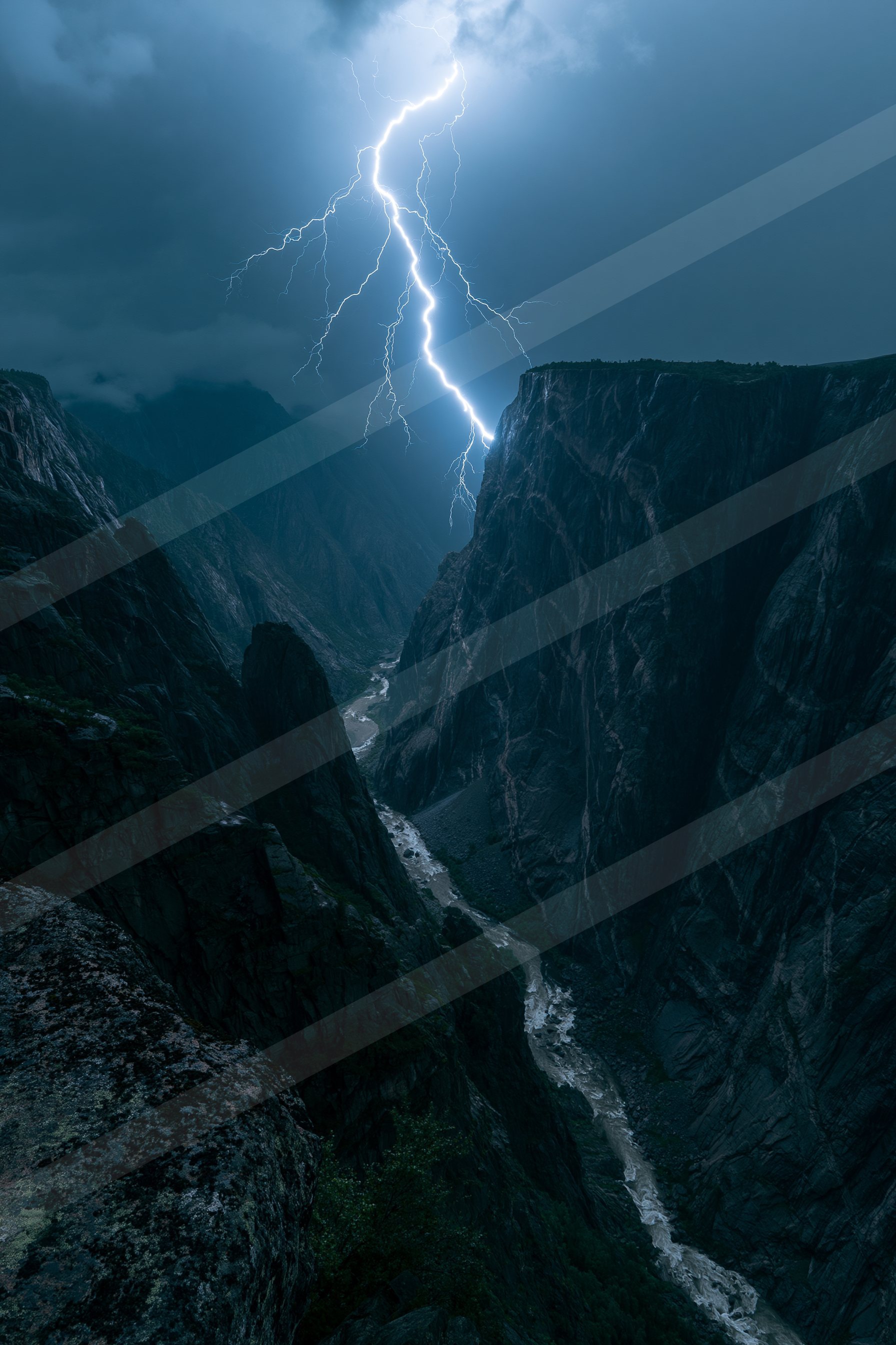 A dramatic sky scene of a lightning.