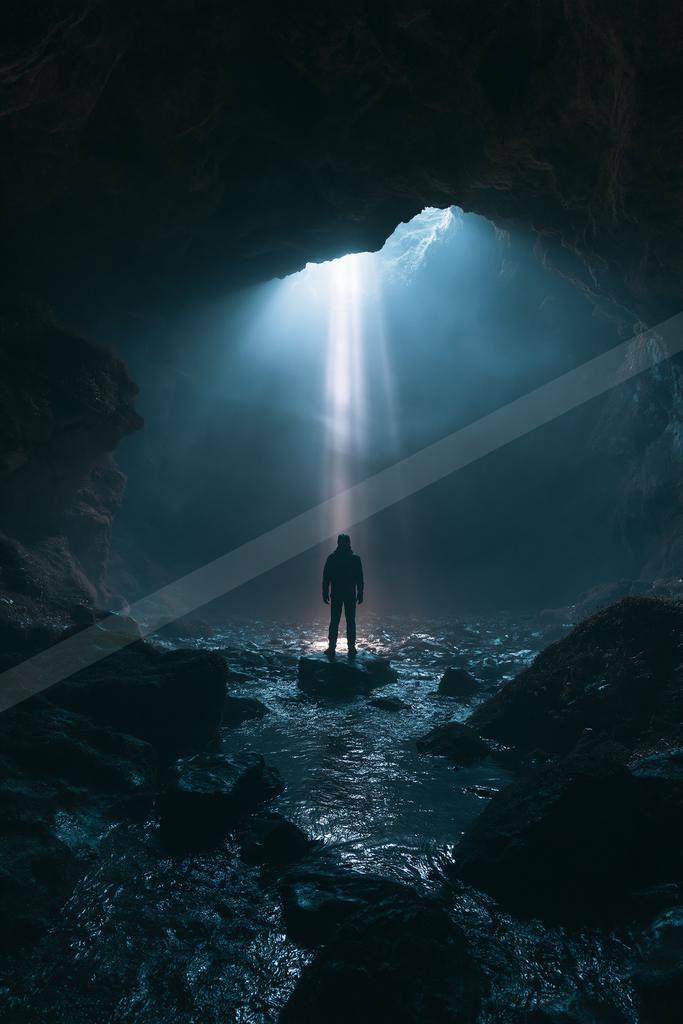 A moody water scene of waterfall.
