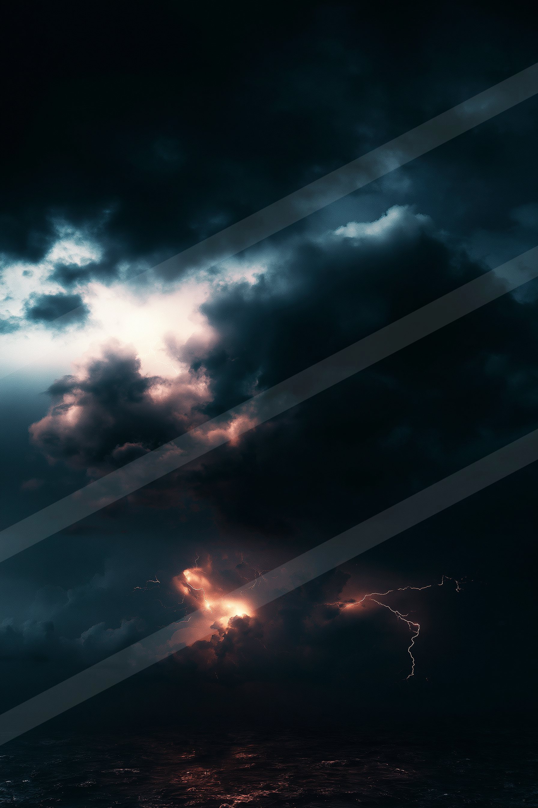 A dramatic sky scene of a lightning.