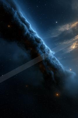 A night sky scene of a nebula, dust.