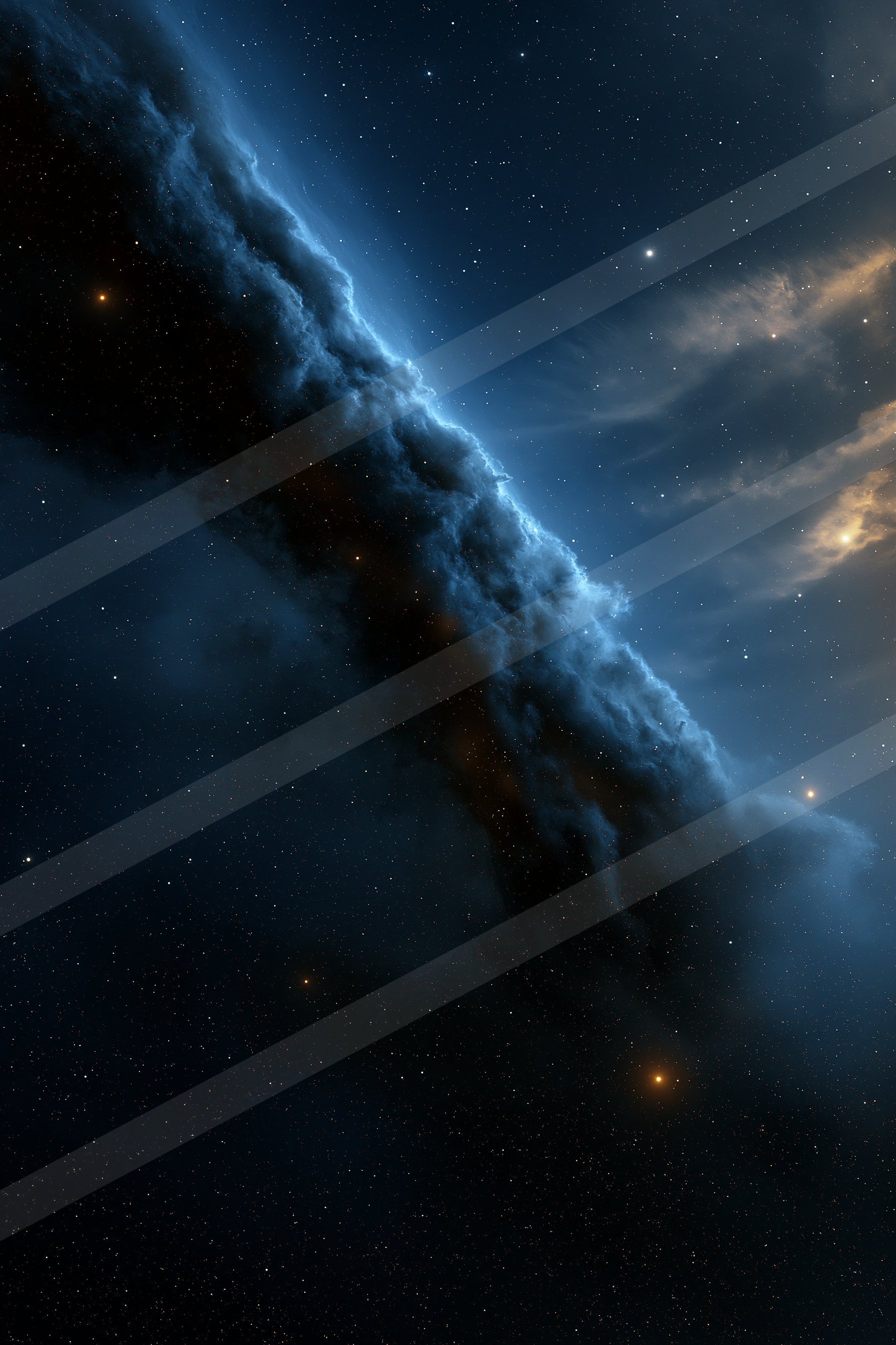 A stunning view of the night sky filled with stars, glowing celestial clouds, and bright points of light.