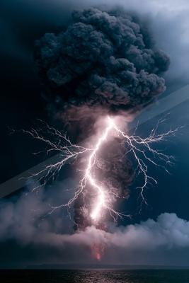 A moody sky scene of storm, clouds.