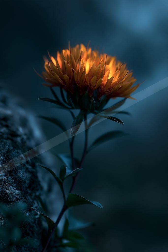 A moody nature scene of flowers.