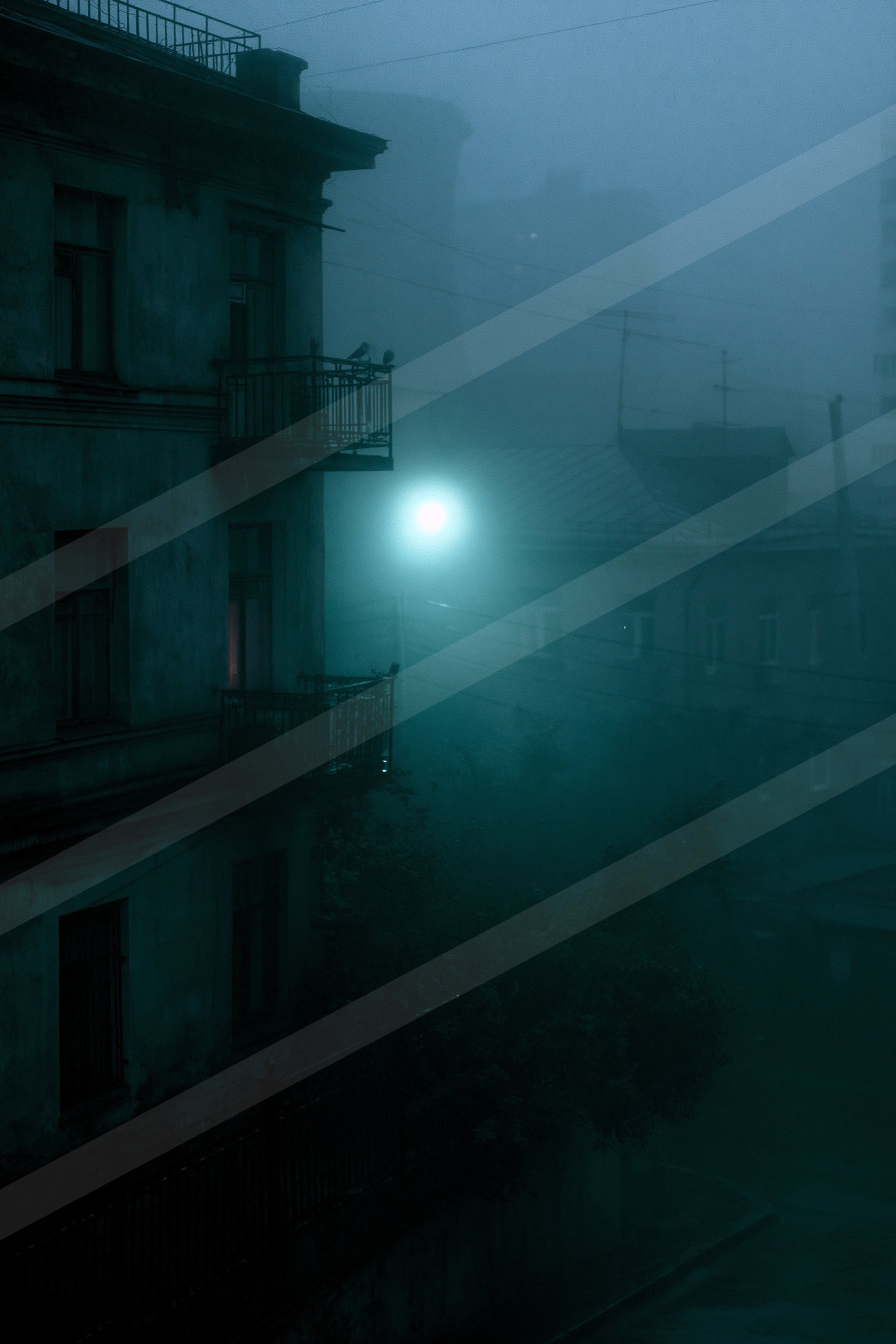 A mysterious sky scene of a rain, fog.