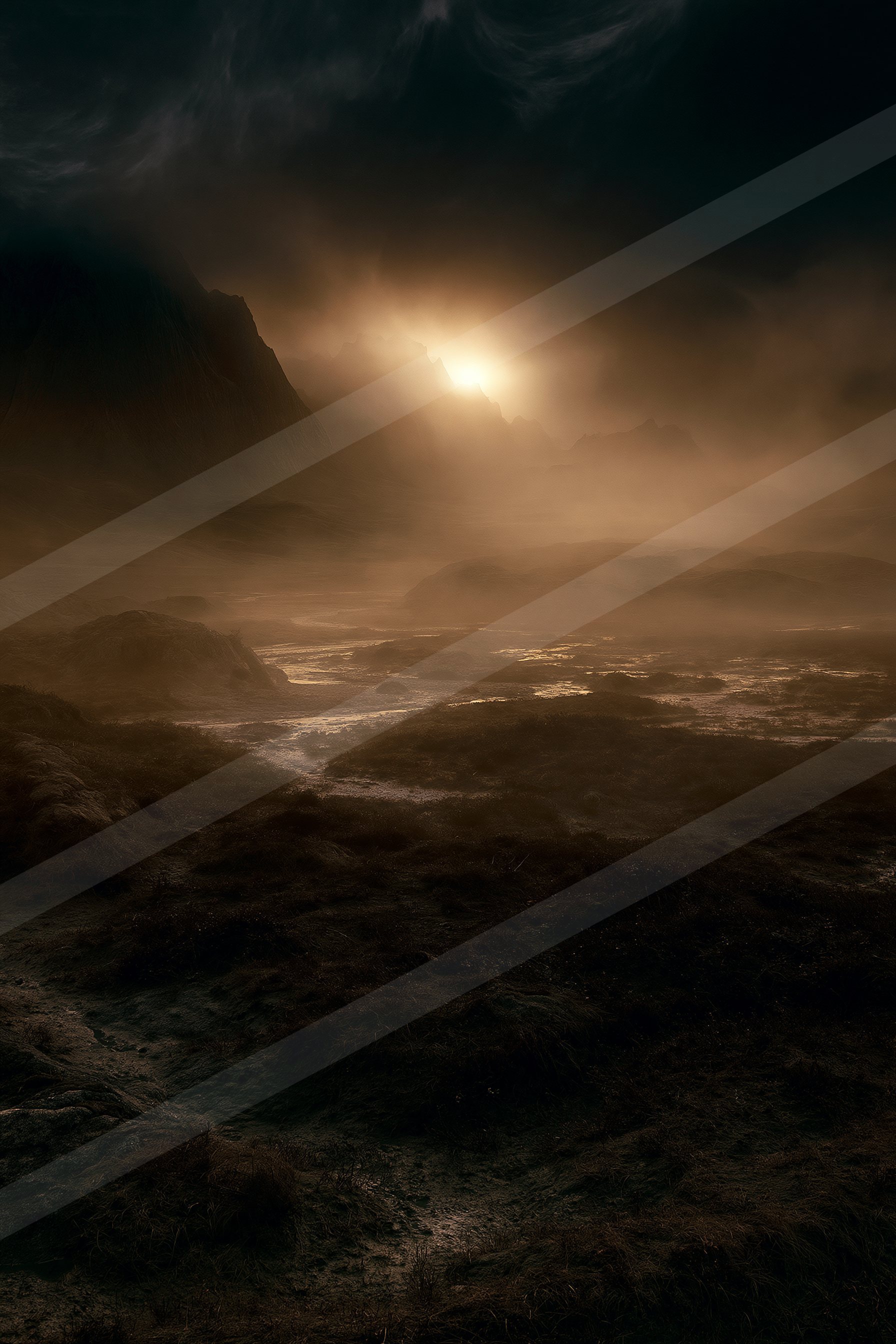 A night panorama sky scene of a sunrise, dust.