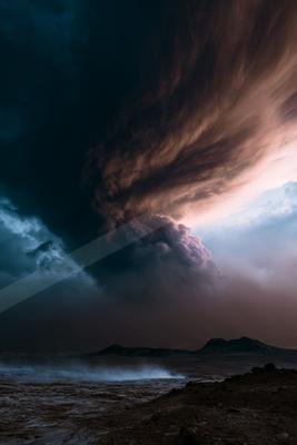 A dramatic sky scene of storm, clouds.