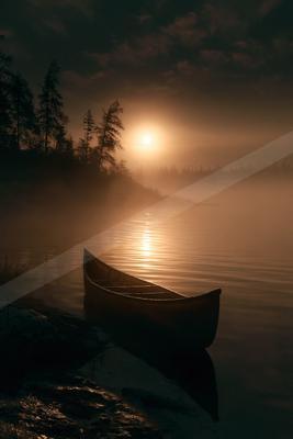 A moody water scene of lake.