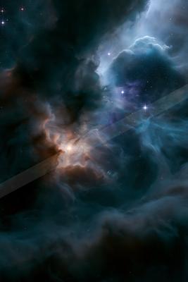 A dramatic sky scene of clouds, storm, starry sky.