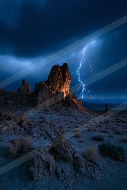 A dramatic sky scene of a lightning, dust.