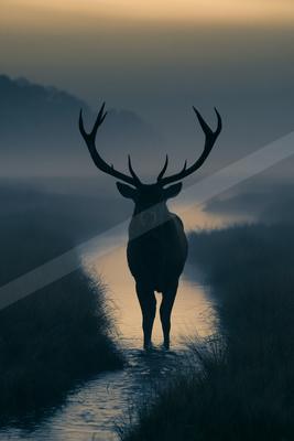 A brown-toned moody photograph of ibex, hartebeest, gazelle.