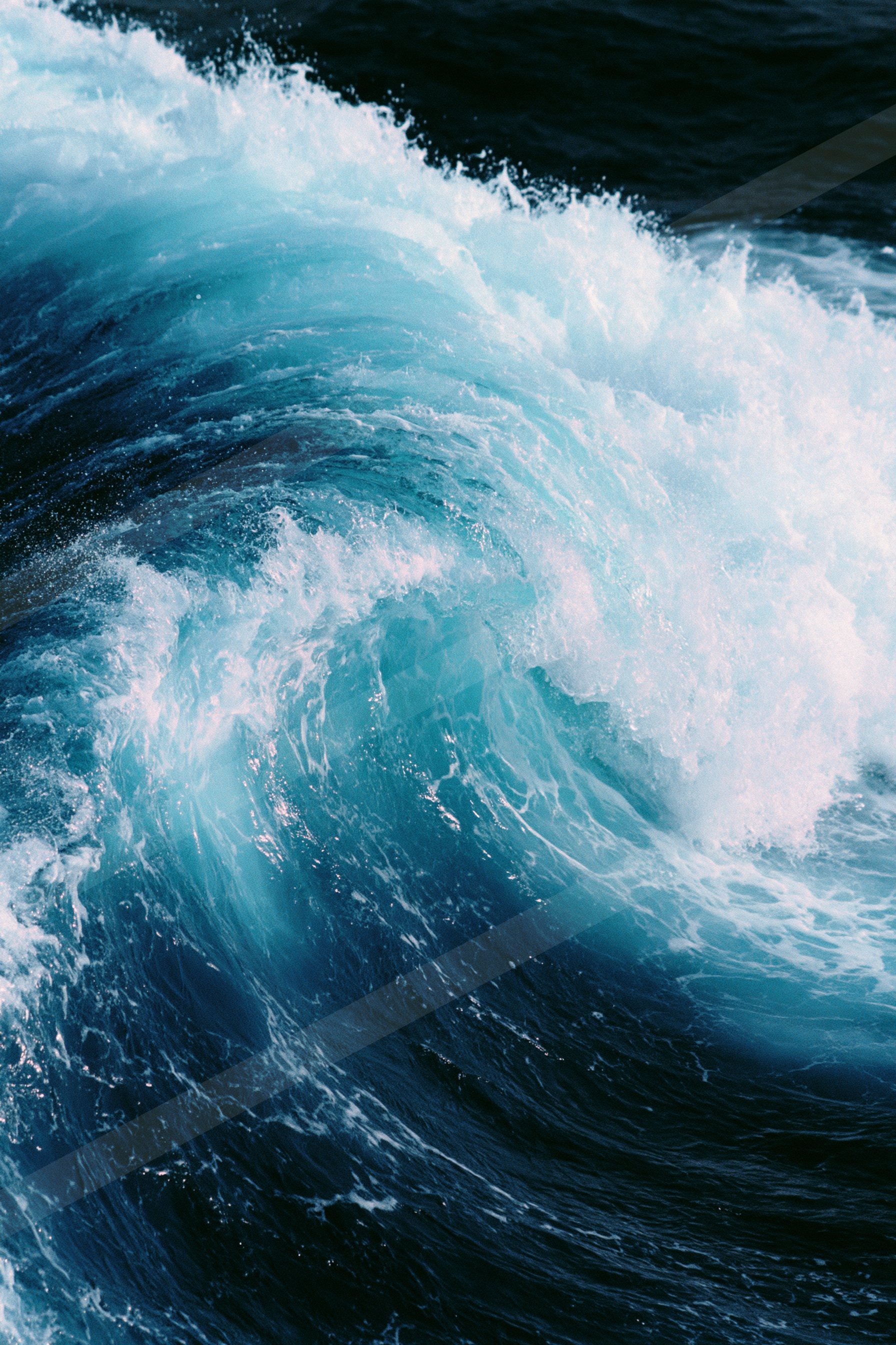 A massive ocean wave curling and crashing, showcasing the raw power of nature.