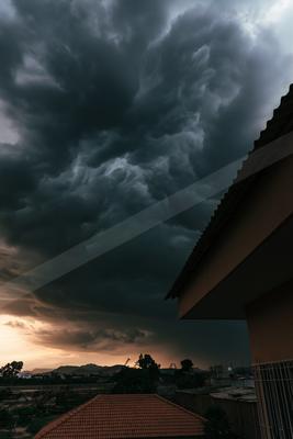 A dramatic sky scene of storm.
