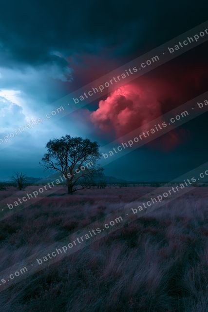 A dramatic high contrast sky scene of a storm, dust.