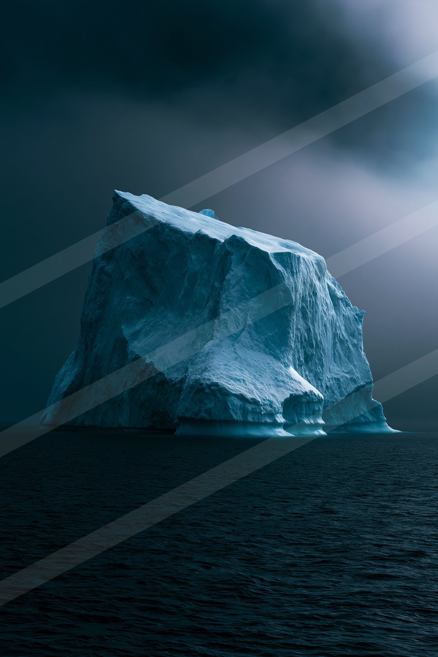 A mysterious landscape of a glacier, ice.