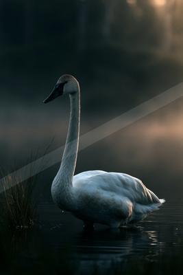 A moody wildlife photo of wildlife, bird, lake.