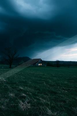 A night sky scene of storm.