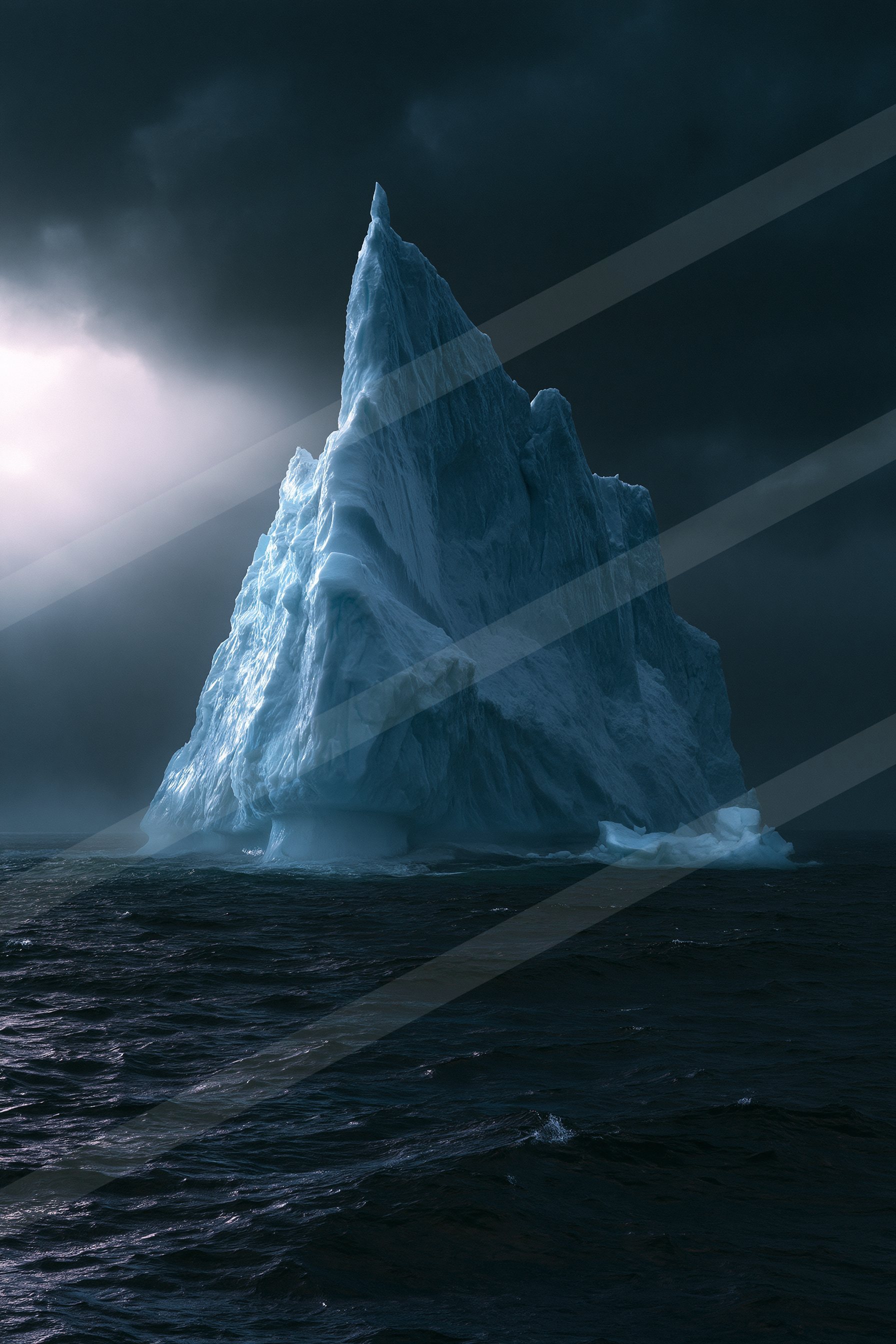 A mysterious landscape of a glacier, ice.