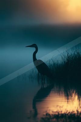 A moody wildlife photo of wildlife, bird, lake.
