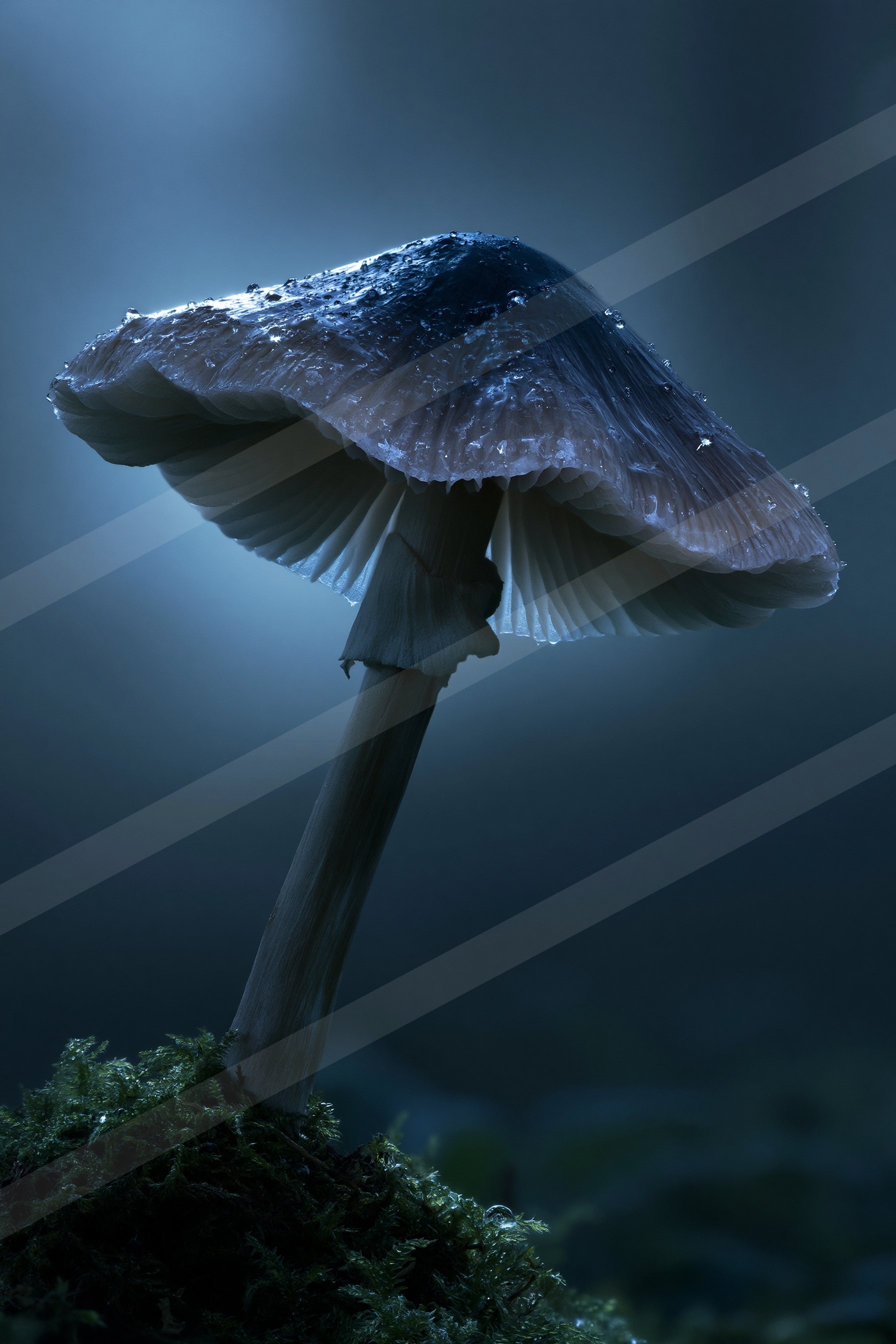 An ethereal nature scene of a mushroom.