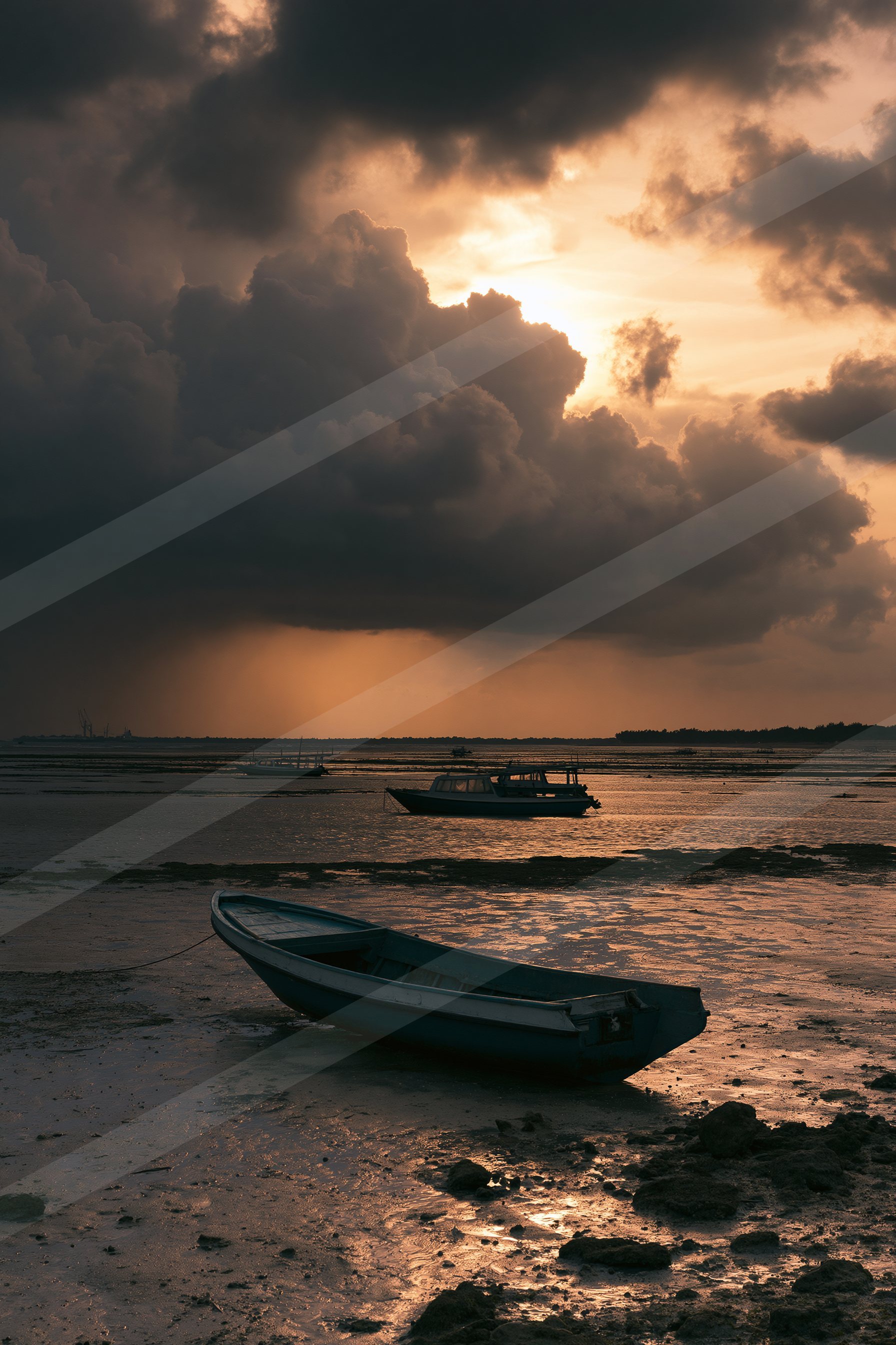 A dramatic sky scene of a sunset.