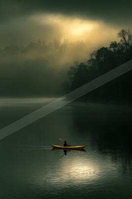 A serene water scene of lake.