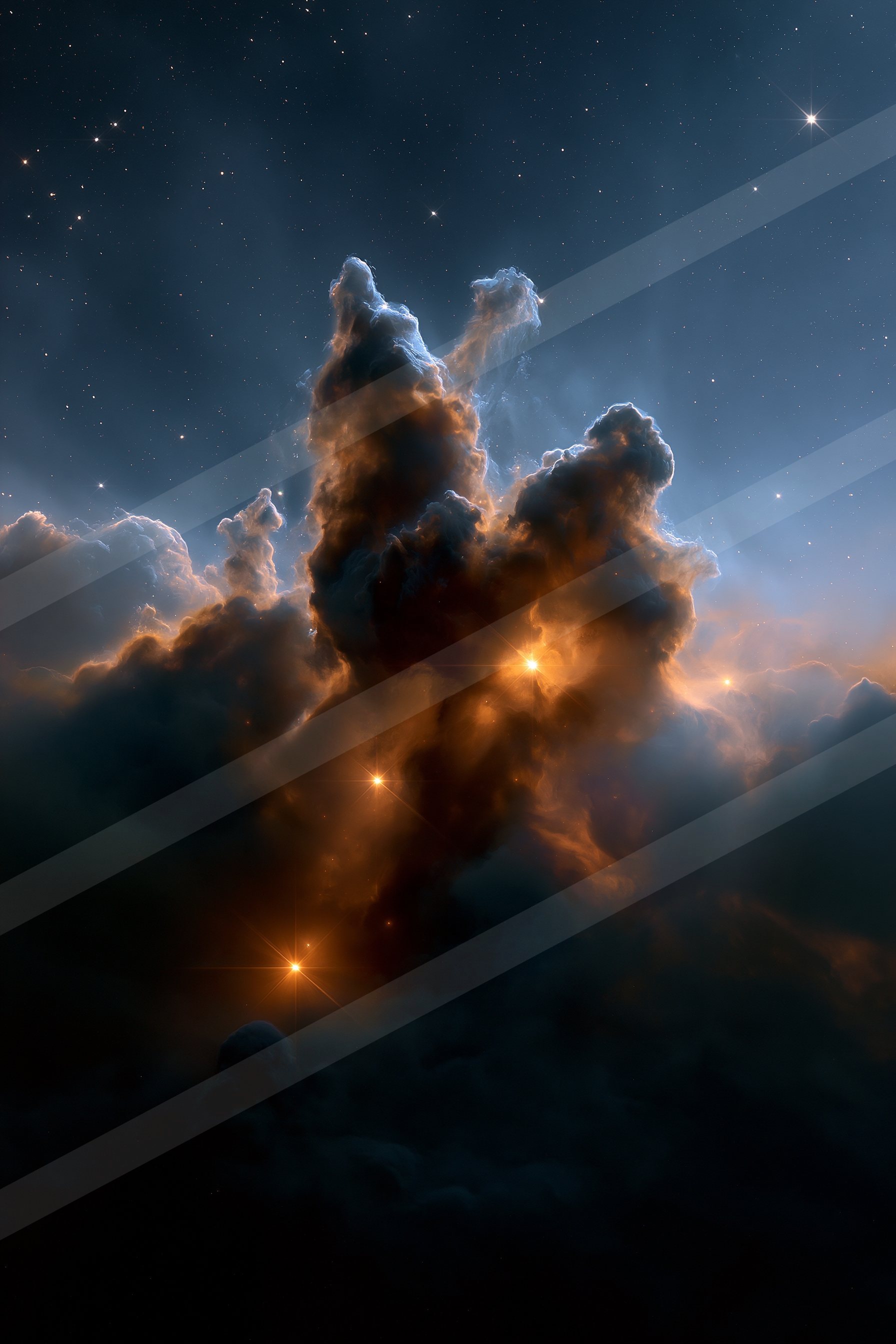 An ethereal sky scene of a nebula, dust.
