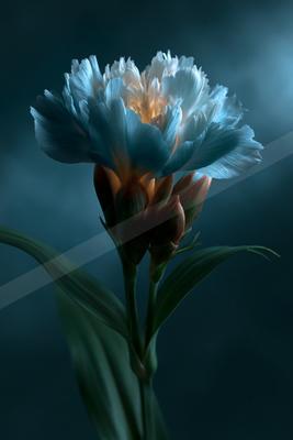 A moody nature scene of flowers.