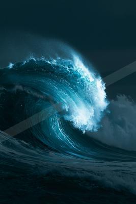 A moody water scene of ocean.
