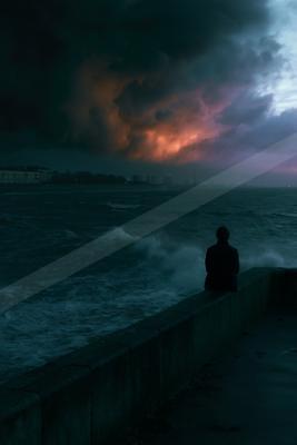 A moody sky scene of storm.