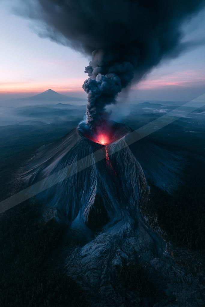 A dramatic landscape of mountains.