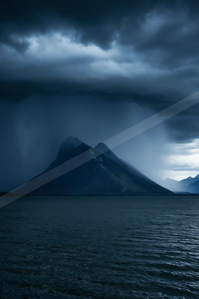A dramatic panorama sky scene of a storm.