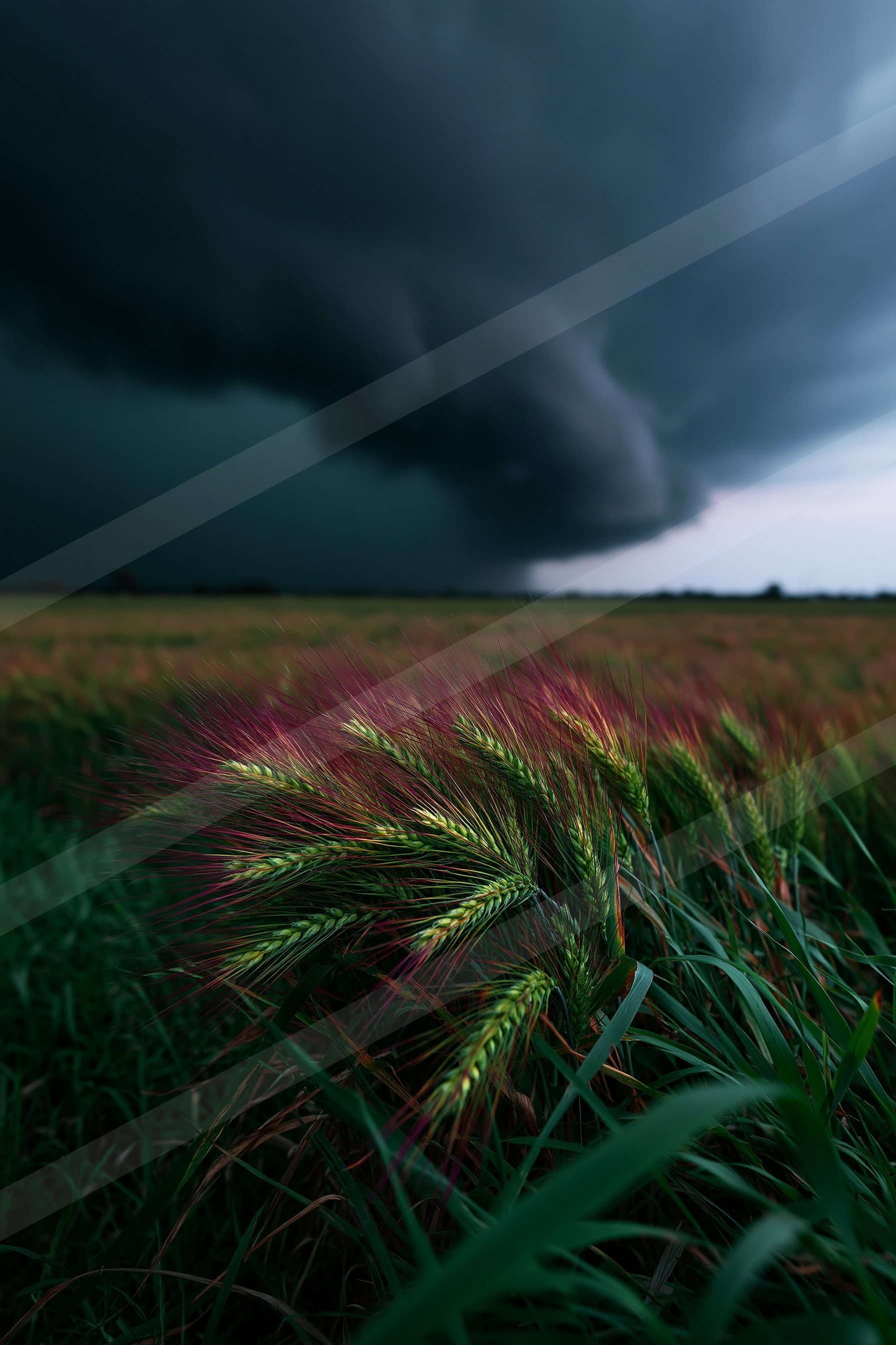 A dramatic high contrast landscape of a field.