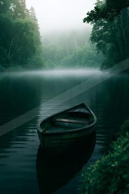 A serene water scene of lake.