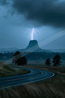 A moody sky scene of storm, valley.