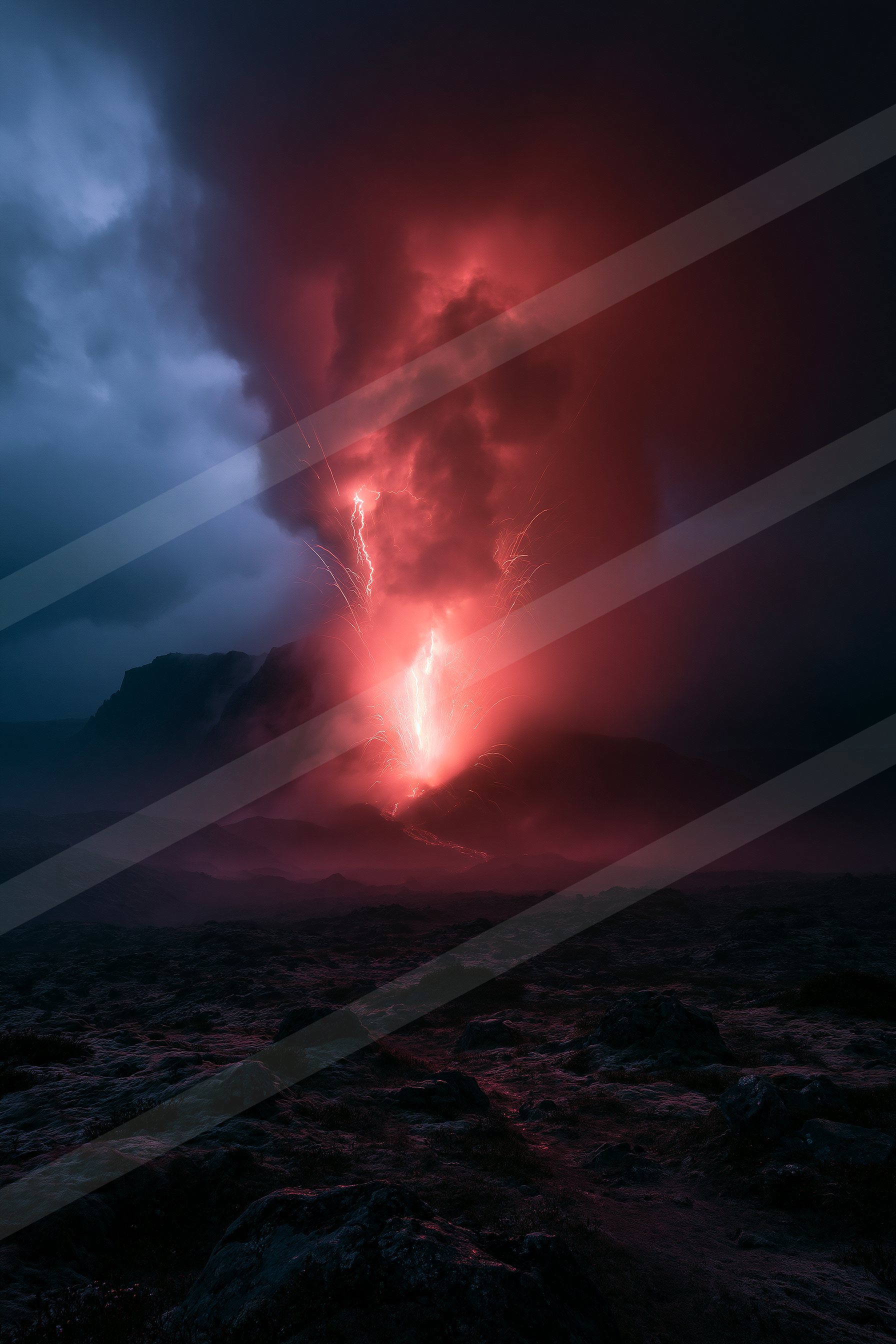 A dramatic sky scene of a lightning.