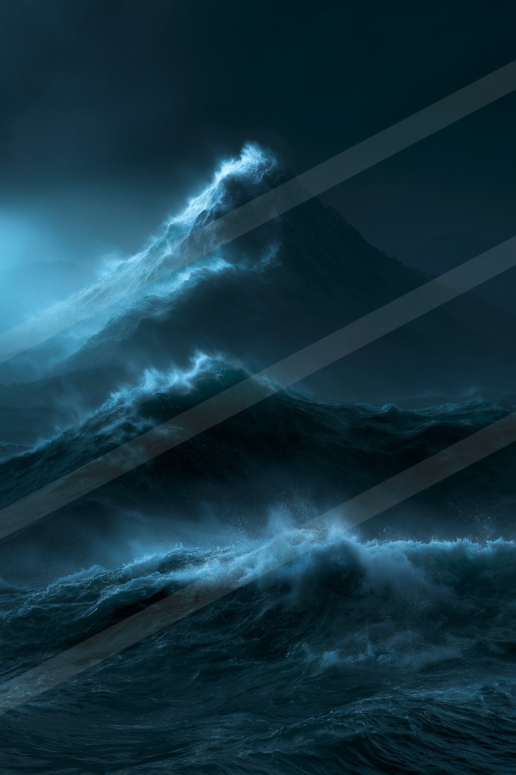 A dramatic water scene of an ocean waves.