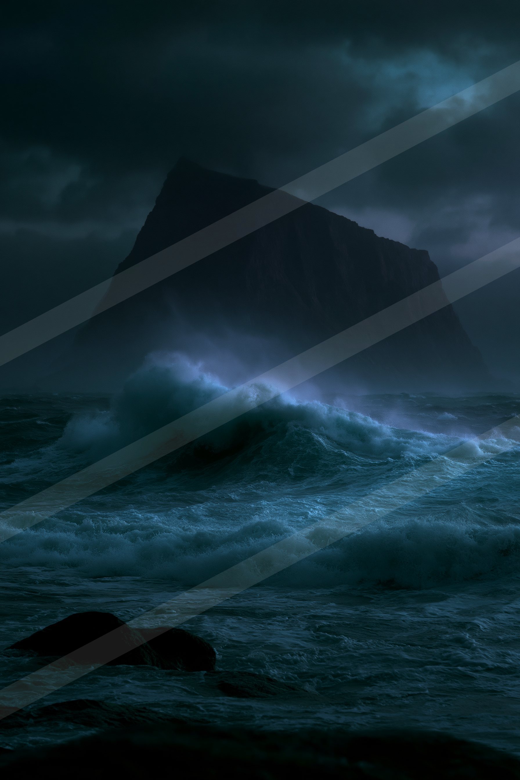 A dramatic water scene of an ocean waves.
