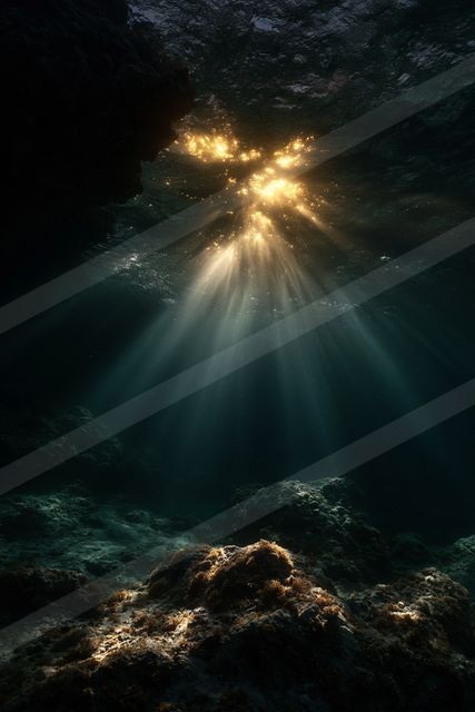 An ethereal water scene of an underwater, ripples.