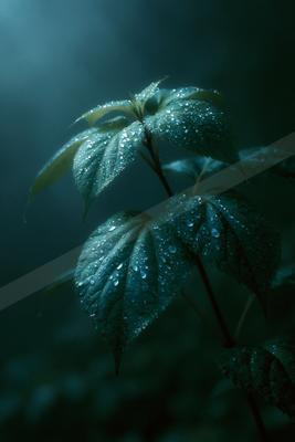A moody nature scene of plants.