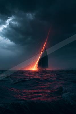 A dramatic water scene of ocean.