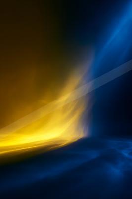 A golden hour still life of abstract texture, waterfall.