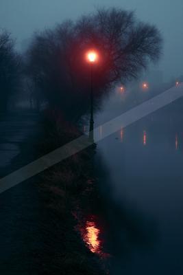 A night architecture photo of bridge, lake, river.
