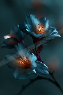 A moody nature scene of flowers.