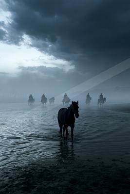A bright sky scene of storm.