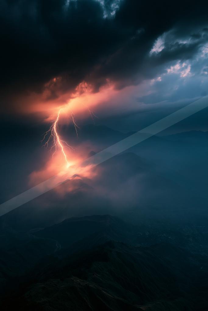 A black-toned moody photograph of volcano, alp, wing.