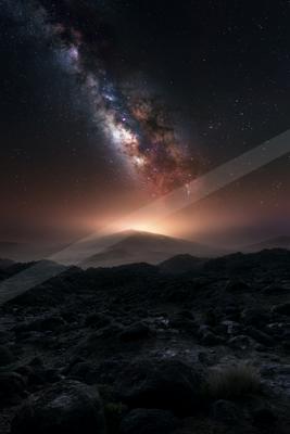 A night sky scene of starry sky.