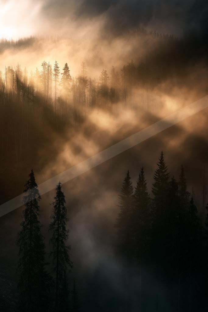 A brown-toned moody photograph of alp, lakeside, valley.